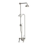 Lefroy Brooks Classic Bateria wannowa 2-otworowa z deszczownicą Ø 200 mm oraz z zestawem prysznicowym Silver Nickel CH1701NK
