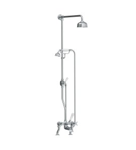 Lefroy Brooks Classic Bateria wannowa 2-otworowa z deszczownicą Ø 129 mm oraz z zestawem prysznicowym Chrom LS1700CP