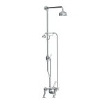 Lefroy Brooks Classic Bateria wannowa 2-otworowa z deszczownicą Ø 200 mm oraz z zestawem prysznicowym Chrom LS1701CP