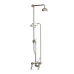 Lefroy Brooks Classic Bateria wannowa 2-otworowa z deszczownicą Ø 129 mm oraz z zestawem prysznicowym Silver Nickel LS1700NK