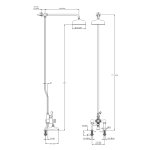 Lefroy Brooks Classic Bateria wannowa 2-otworowa z deszczownicą Ø 200 mm Chrom DMGD8822CP
