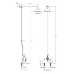 Lefroy Brooks Classic Bateria wannowa 2-otworowa z deszczownicą Ø 200 mm Chrom DMBL8822CP