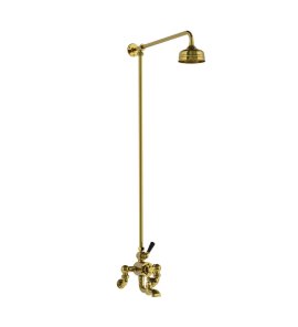 Lefroy Brooks Classic Bateria wannowa termostatyczna 2-otworowa ścienna z deszczownicą Ø 129 mm Polished Brass WMBL8821PB