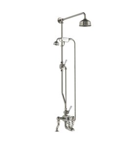 Lefroy Brooks Classic Bateria wannowa termostatyczna 2-otworowa z deszczownicą Ø 129 mm i zestawem prysznicowym Silver Nickel DMGD8824NK