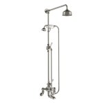 Lefroy Brooks Classic Bateria wannowa termostatyczna 2-otworowa ścienna z deszczownicą Ø 200 mm i zestawem prysznicowym Silver Nickel WMGD8825NK