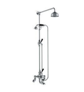Lefroy Brooks Classic Bateria wannowa termostatyczna 2-otworowa ścienna z deszczownicą Ø 129 mm i zestawem prysznicowym Chrom WMBL8824CP