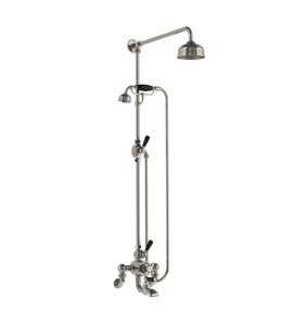 Lefroy Brooks Classic Bateria wannowa termostatyczna 2-otworowa ścienna z deszczownicą Ø 129 mm i zestawem prysznicowym Silver Nickel WMBL8824NK