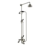 Lefroy Brooks Classic Bateria wannowa termostatyczna 2-otworowa ścienna z deszczownicą Ø 129 mm i zestawem prysznicowym Silver Nickel WMBL8824NK