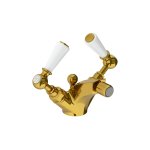 Lefroy Brooks Classic Bateria bidetowa z korkiem automatycznym Polished Brass WL1195PB