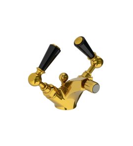 Lefroy Brooks Classic Bateria bidetowa z korkiem automatycznym Polished Brass BL1195PB