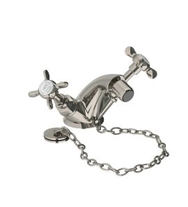 Lefroy Brooks Classic Bateria bidetowa z korkiem na łańcuszku Silver Nickel LBS1199NK