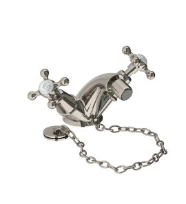 Lefroy Brooks Classic Bateria bidetowa z korkiem na łańcuszku Silver Nickel CHS1199NK