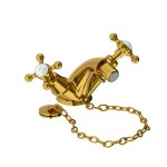 Lefroy Brooks Classic Bateria bidetowa z korkiem na łańcuszku Polished Brass CHS1199PB