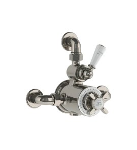 Lefroy Brooks Classic Bateria termostatyczna natryskowa z zaworem ciśnieniowym na jednodrożna Silver Nickel GD8725NK