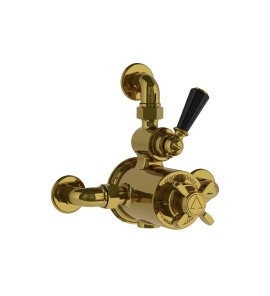 Lefroy Brooks Classic Bateria termostatyczna natryskowa z zaworem ciśnieniowym na jednodrożna Antique Gold BL8725AG