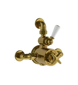 Lefroy Brooks Classic Bateria termostatyczna natryskowa z zaworem ciśnieniowym na jednodrożna Antique Gold LS8725AG