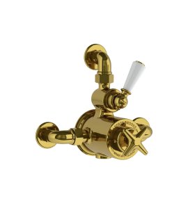 Lefroy Brooks Classic Bateria termostatyczna natryskowa z zaworem ciśnieniowym na jednodrożna Polished Brass LS8725PB