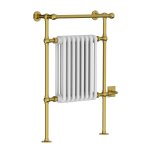 Lefroy Brooks Classic Grzejnik łazienkowy elektryczny 593x916 mm stojący Polished Brass LB3202PB-SE