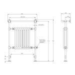 Lefroy Brooks Classic Grzejnik łazienkowy wodno-elektryczny 593x916 mm stojący Chrom BK3202CP-DF