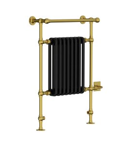 Lefroy Brooks Classic Grzejnik łazienkowy wodno-elektryczny 593x916 mm stojący Polished Brass BK3202PB-DF