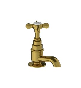 Lefroy Brooks Classic Kran umywalkowy stojący z krótką wylewką Antique Gold LBX1135AG