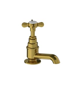 Lefroy Brooks Classic Kran umywalkowy stojący z wylewką Antique Gold LBX1422AG