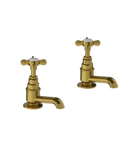 Lefroy Brooks Classic Krany umywalkowe stojące - zestaw Antique Gold LB1422AG