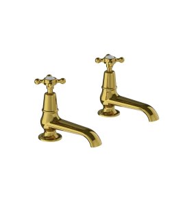 Lefroy Brooks Classic Krany umywalkowe stojące - zestaw Polished Brass CH8030PB