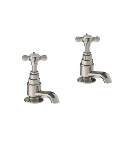 Lefroy Brooks Classic Krany umywalkowe stojące z krótką wylewką - zestaw Silver Nickel LB1135NK