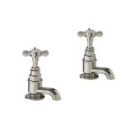 Lefroy Brooks Classic Krany umywalkowe stojące z krótką wylewką - zestaw Silver Nickel LB1135NK