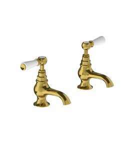 Lefroy Brooks Classic Krany wannowe stojące - zestaw Polished Brass WL8054PB