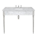 Lefroy Brooks Classic Umywalka z konsola z białego marmuru Silver Nickel LB6334WH-NK