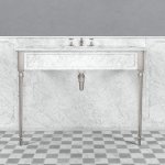 Lefroy Brooks Classic Umywalka z konsola z białego marmuru Silver Nickel LB6334WH-NK