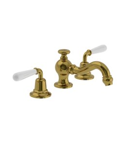 Lefroy Brooks La Chapelle Bateria umywalkowa 3-otworowa z korkiem automatycznym Antique Gold FW1204AG