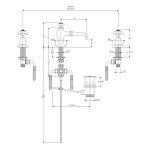 Lefroy Brooks La Chapelle Bateria umywalkowa 3-otworowa z korkiem automatycznym Chrom FH1205CP