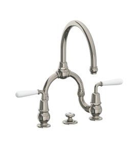 Lefroy Brooks La Chapelle Bateria umywalkowa 2-otworowa z korkiem automatycznym Silver Nickel FW9000NK