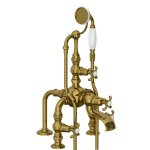 Lefroy Brooks La Chapelle Bateria wannowa 3-otworowa z zestawem prysznicowym Antique Gold FH1140AG