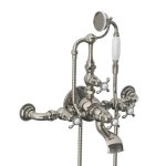  Lefroy Brooks La Chapelle Bateria wannowa ścienna z zestawem prysznicowym Silver Nickel FH1146NK
