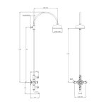 Lefroy Brooks La Chapelle Bateria wannowo-natryskowa termostatyczna ścienna z deszczownicą Ø 200 mm Polished Brass FR8630PB