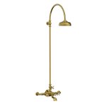  Lefroy Brooks La Chapelle Bateria wannowo-natryskowa ścienna z deszczownicą Ø 200 mm Polished Brass FH1156PB