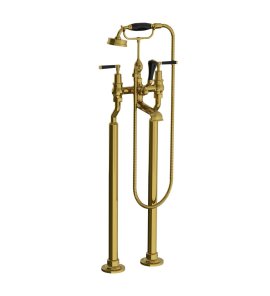 Lefroy Brooks Mackintosh Bateria wannowa wolnostojąca z zestawem prysznicowym Antique Gold MB1144AG