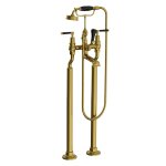 Lefroy Brooks Mackintosh Bateria wannowa wolnostojąca z zestawem prysznicowym Antique Gold MB1144AG