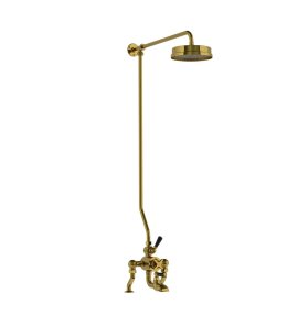 Lefroy Brooks Mackintosh Bateria wannowa termostatyczna 2-otworowa z deszczownicą Ø 197 mm Antique Gold DMMK8822AG
