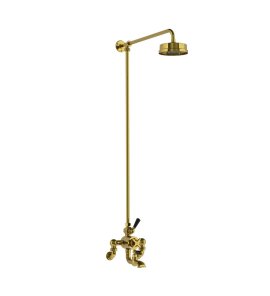 Lefroy Brooks Mackintosh Bateria wannowa termostatyczna 2-otworowa z deszczownicą Ø 154 mm Polished Brass WMMK8821PB