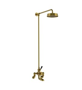 Lefroy Brooks Mackintosh Bateria wannowa termostatyczna 2-otworowa z deszczownicą Ø 197 mm Antique Gold WMMK8822AG