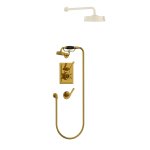 Lefroy Brooks Mackintosh Bateria natryskowa termostatyczna ze słuchawką prysznicową Antique Gold MK8712AG