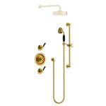 Lefroy Brooks Mackintosh Bateria natryskowa termostatyczna ze słuchawką prysznicową na drążku Polished Brass MB8804PB