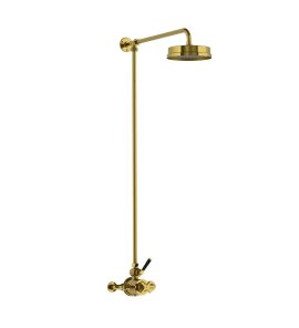 Lefroy Brooks Mackintosh Bateria natryskowa termostatyczna 2-otworowa z deszczownicą Ø 197 mm Polished Brass MB8702PB