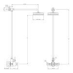 Lefroy Brooks Mackintosh Bateria natryskowa termostatyczna 2-otworowa z deszczownicą Ø 197 mm Chrom MK8702CP