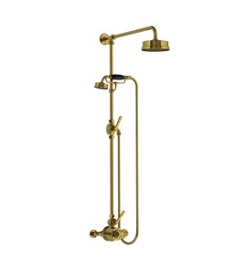 Lefroy Brooks Mackintosh Bateria natryskowa termostatyczna 2-otworowa z deszczownicą Ø 154 mm Antique Gold ML8703AG